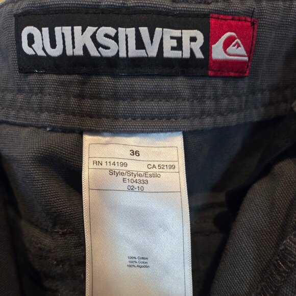 Quicksilver Shorts Mens 36 - Dark Gray - 100% Cotton - Picture 3 of 3